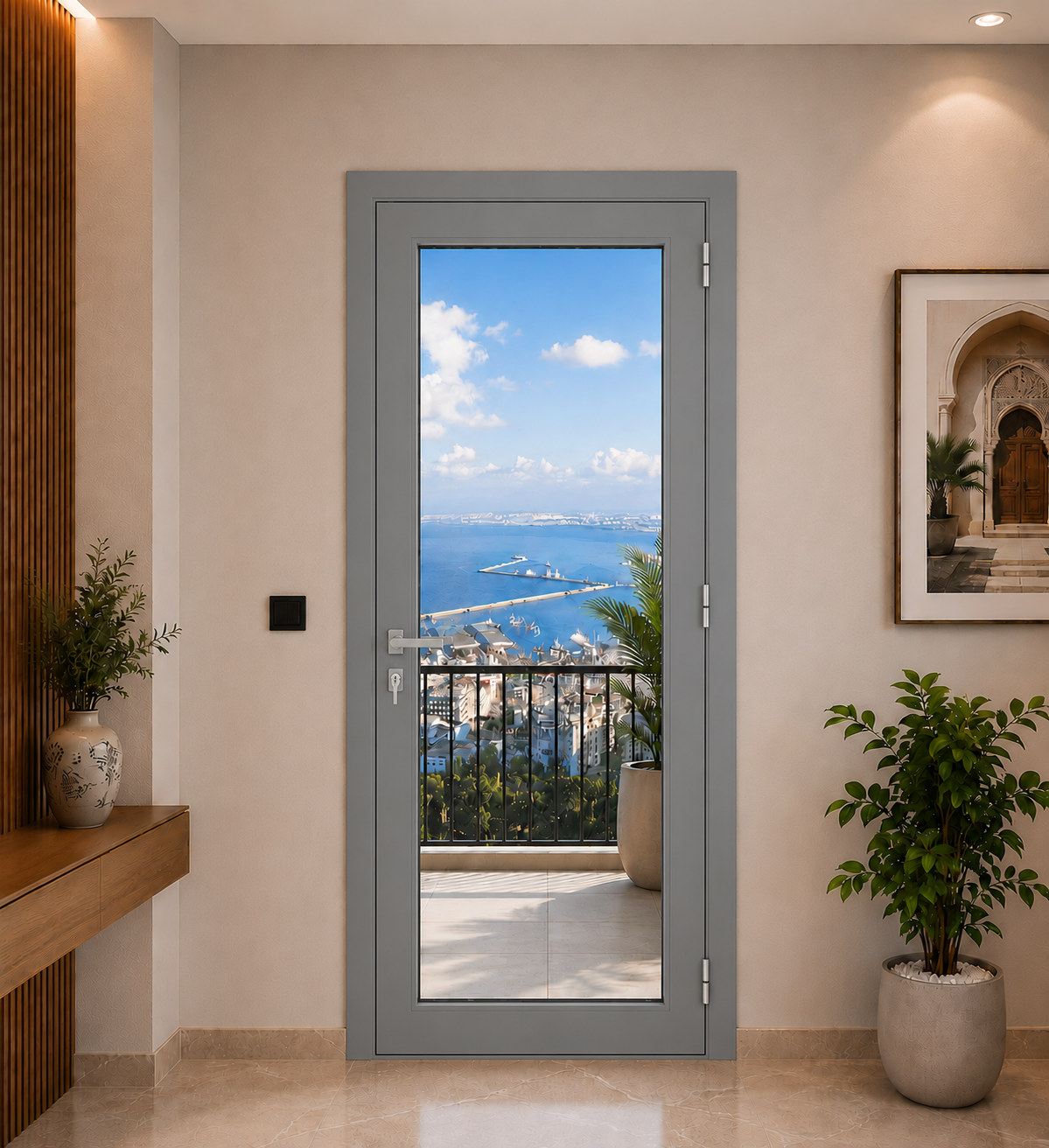 Porte-fenêtre SB40 oscillo-battante finition Gris RAL 9007